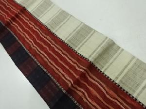 アンティーク　すくい織よろけ縞模様織出し夏用袋帯（材料）